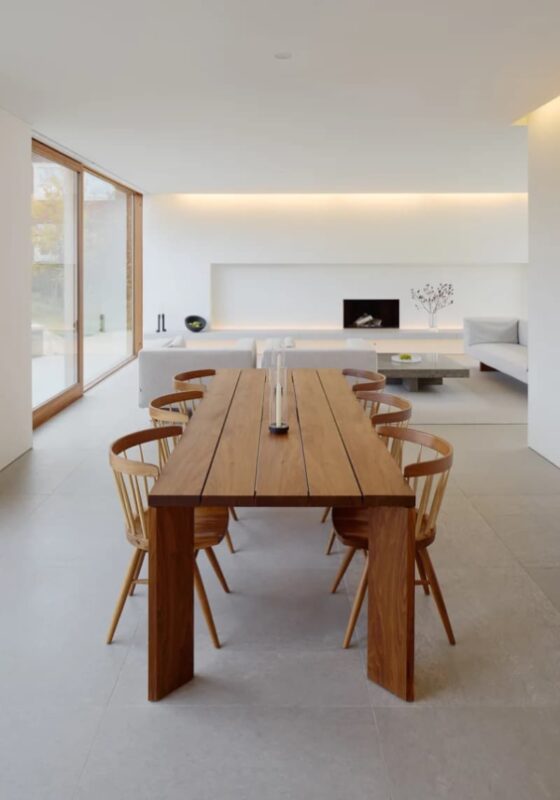 Japandi-interior-white-wooden-table