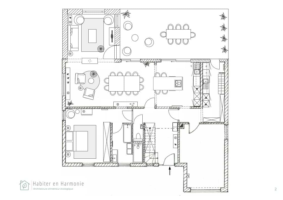 Avant-projet d'architecture d'intérieur relatif à la rénovation complète d'une villa à Habay-La-Neuve